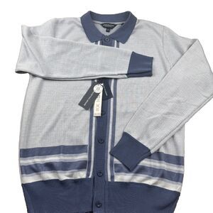 NWT Report Collection Cashmere Touch Men's M Knit Button Down Cardigan Blue